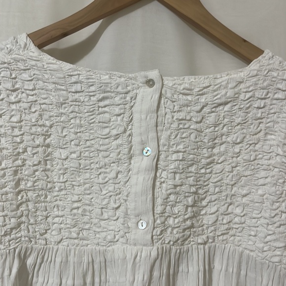 Zara White 3/4 Sleeve Crop Shirt - Picture 5 of 5